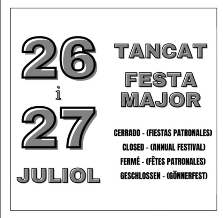 Us desitgem una molt bona Festa Major!