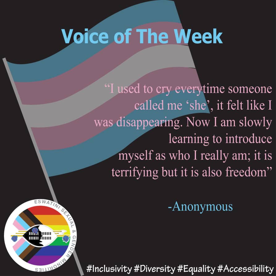 From profound insights to inspiring stories, here are the voices that truly stood out this week.
#InclusivityDiversityEqualityAccessibility 
#registeresgm🏳️‍🌈🏳️‍⚧️🇸🇿 
#AWARE
#voicesofchange
#voicesoftheweek