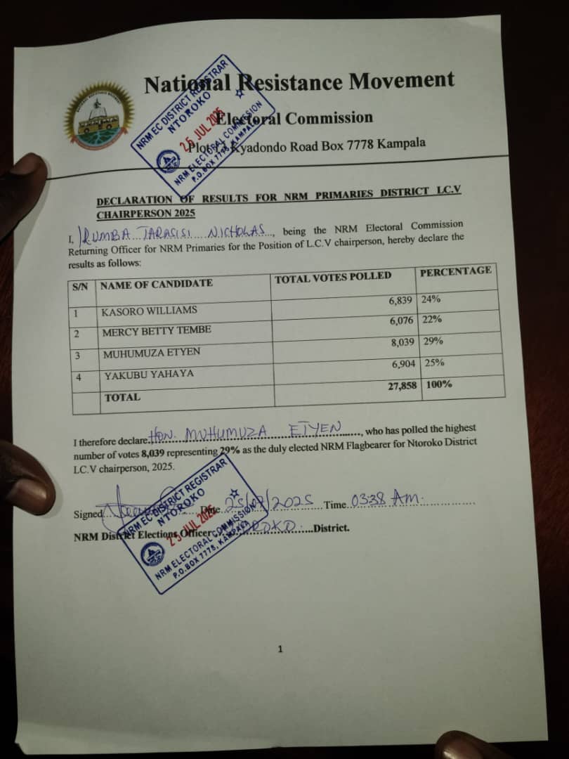 Hail Chairman Candidate for NTOROKO Hon Muhumuza Etyen of <a href="/NRMOnline/">NRM Party</a>