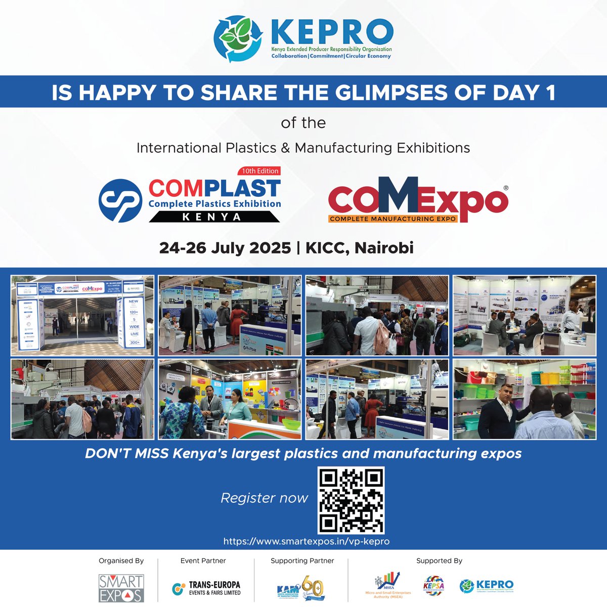 COMPLAST Kenya 2025 is Live! Day 1 Recap.

Day 1 brought together leading voices in plastics, packaging, recycling, and sustainability from across East Africa.
KEPRO was thrilled to co-host the World of Plastics Pavilion, spotlighting innovations in EPR, circular packaging, and