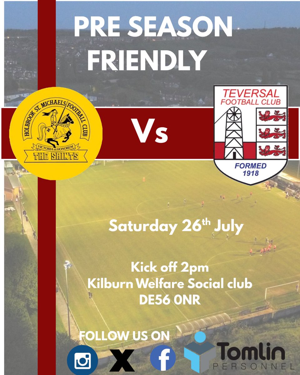 TeversalFC (@teversalfc) on Twitter photo And just like that its the final pre season game tomorrow. If you can make
It across to as we take on <a href="/HolbrookSM_/">Holbrook St. Michaels</a> its much appreciated. Game is at Kilburn
#upthetevie #Groundhopping #preseason And just like that its the final pre season game tomorrow. If you can make
It across to as we take on <a href="/HolbrookSM_/">Holbrook St. Michaels</a> its much appreciated. Game is at Kilburn
#upthetevie #Groundhopping #preseason