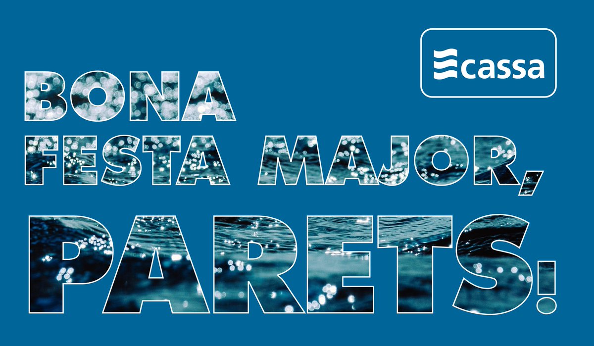 A partir d'avui Parets està de festa!

I des de l'equip de #CASSA que gestiona el servei d'aigües del municipi us desitgem una molt bona Festa Major!

💙 #Parets

<a href="/ajparets/">Ajuntament de Parets del Vallès</a>