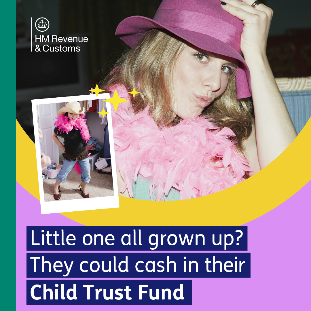 HMRCgovuk's tweet image. Is your child between the ages of 18 and 22?
If so, they can cash in their #ChildTrustFund. 💰
The average amount claimed is £2,200. Find out more below. 👇
gov.uk/child-trust-fu…
