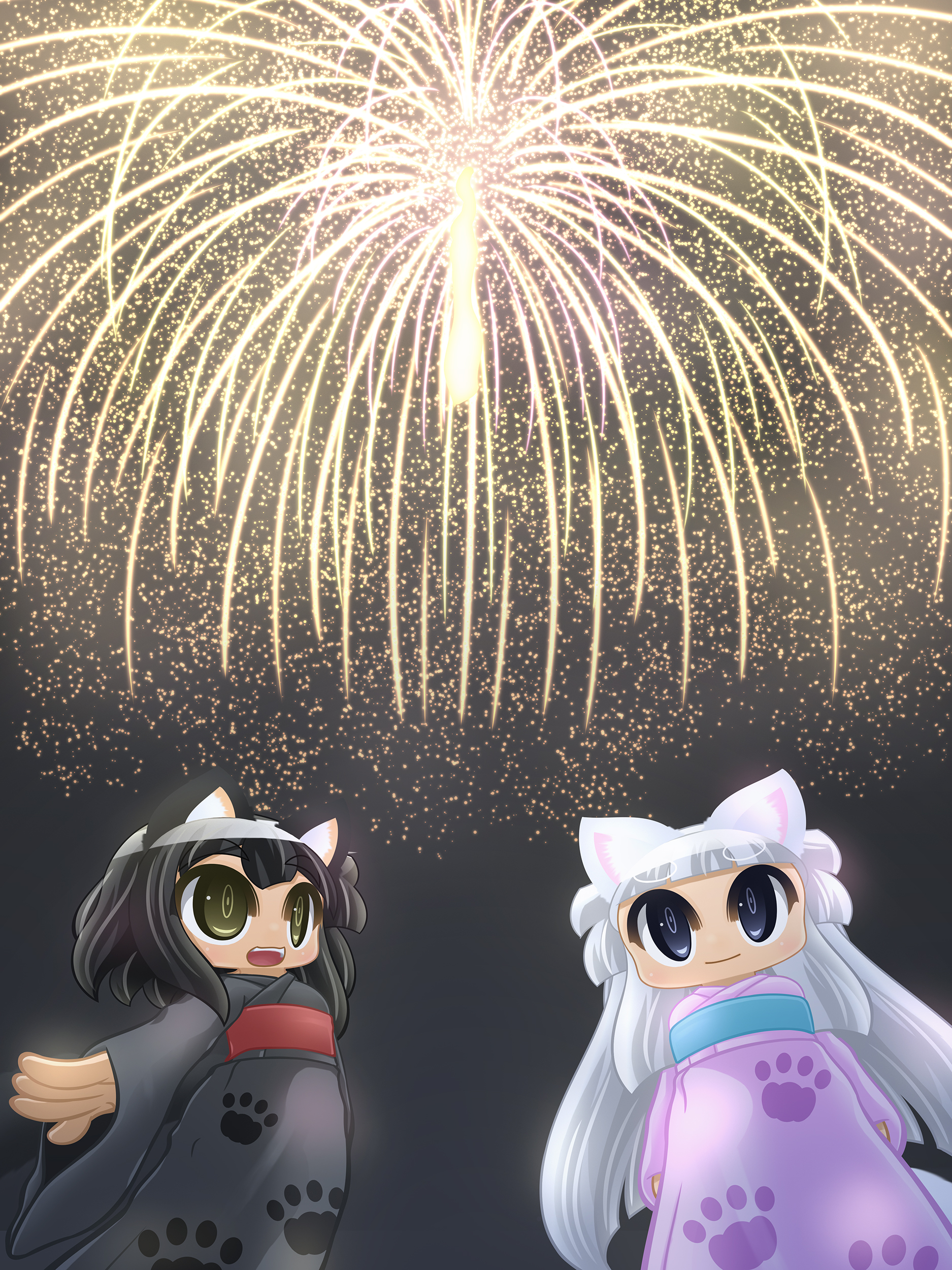 手作り額付き作品　title「風光るニャンコ」 手作り額付き作品 title「風光るニャンコ」 手作り額付き作品