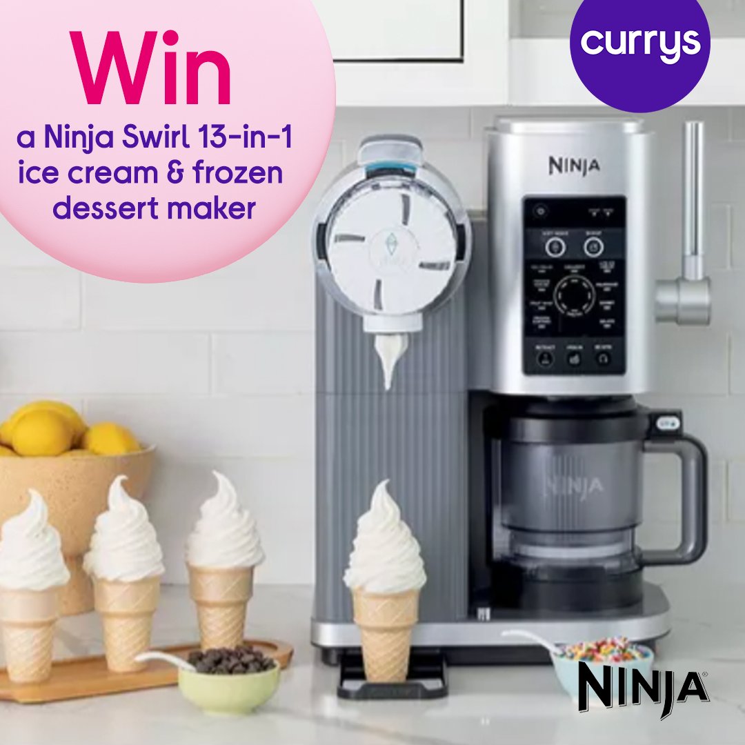 ✨GIVEAWAY TIME✨

To celebrate the launch of the Ninja Swirl, we're giving one of you the ultimate summer upgrade - think ice cream, your way, whenever you want. 🍦

To enter follow @Currys, like this post and reply with your favourite ice cream! #CurrysNinja