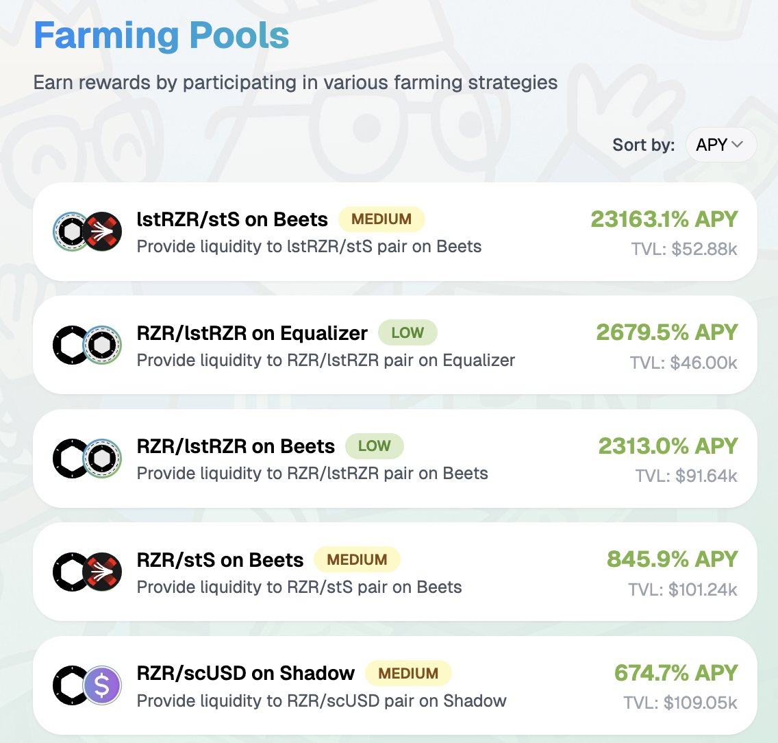 rezervemoney's tweet image. APYs so high, even God would stake.
rezerve.money/farm