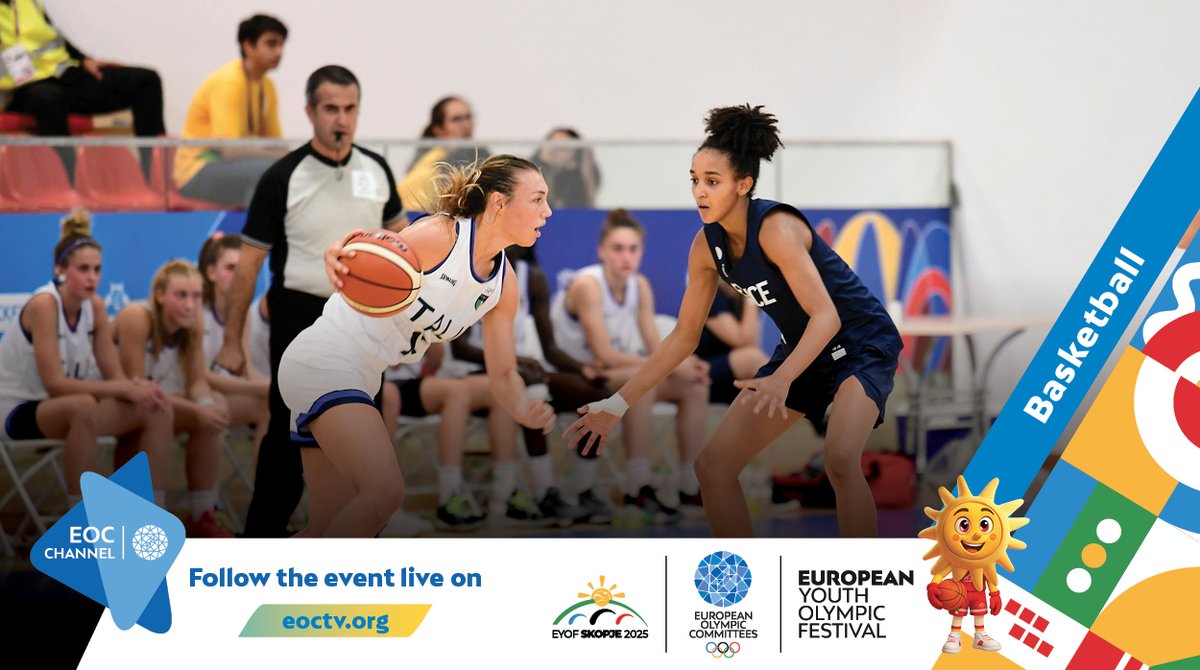 🌟Day 5 of #EYOFSkopje2025 is underway!  

Ready for unforgettable moments!  
Among today’s events: Baskeball, Volleyball, and more sports!  

📺Watch all competitions LIVE and on demand👇
#EOCTV Channel: EOCTV.org
🌐Full streaming schedule: eurolympic.org