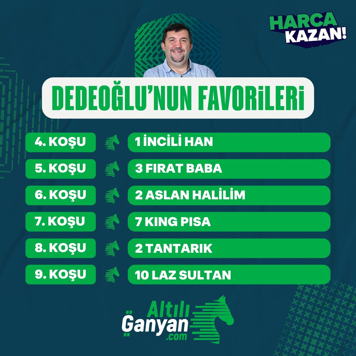 AltılıGanyan.com (@altiliganyancom) on Twitter photo 💬 <a href="/stormboyss/">Gökhan Dedeoğlu</a>, Bursa programında 2. 6'lıya giren koşulara dair favori listesini belirledi; bu atlar #GanyanOlur dedi!
🔗 bit.ly/AltiliGanyan_Y… 💬 <a href="/stormboyss/">Gökhan Dedeoğlu</a>, Bursa programında 2. 6'lıya giren koşulara dair favori listesini belirledi; bu atlar #GanyanOlur dedi!
🔗 bit.ly/AltiliGanyan_Y…