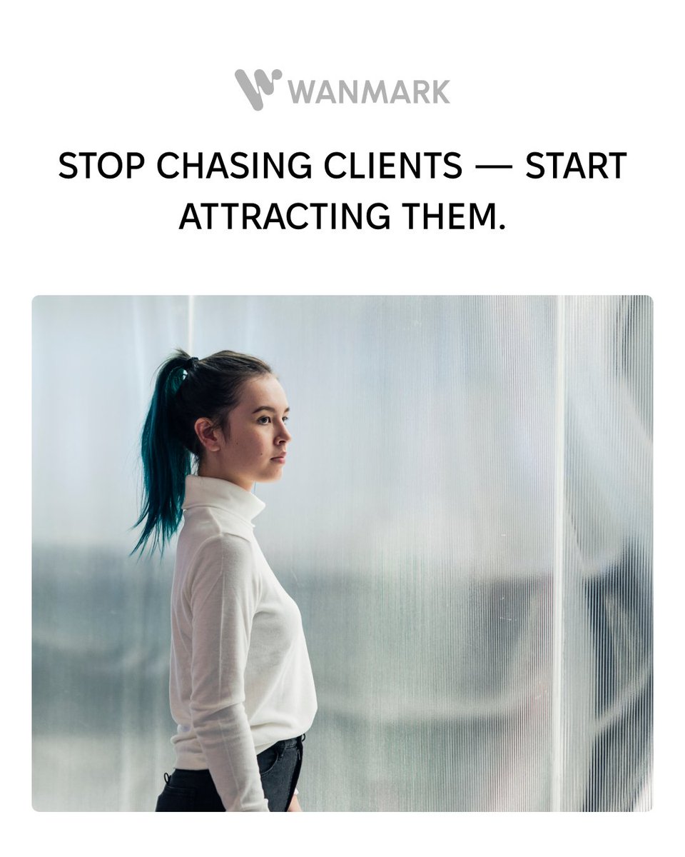 WanmarkGlobal's tweet photo. Stop Chasing Clients—Start Attracting Them
💡 Attract clients with:
• Lead magnets
• Automated funnels
• Must-have positioning

#ClientAttraction #LeadGeneration #WanmarkGlobal https://t.co/oPm2vQ4XzG