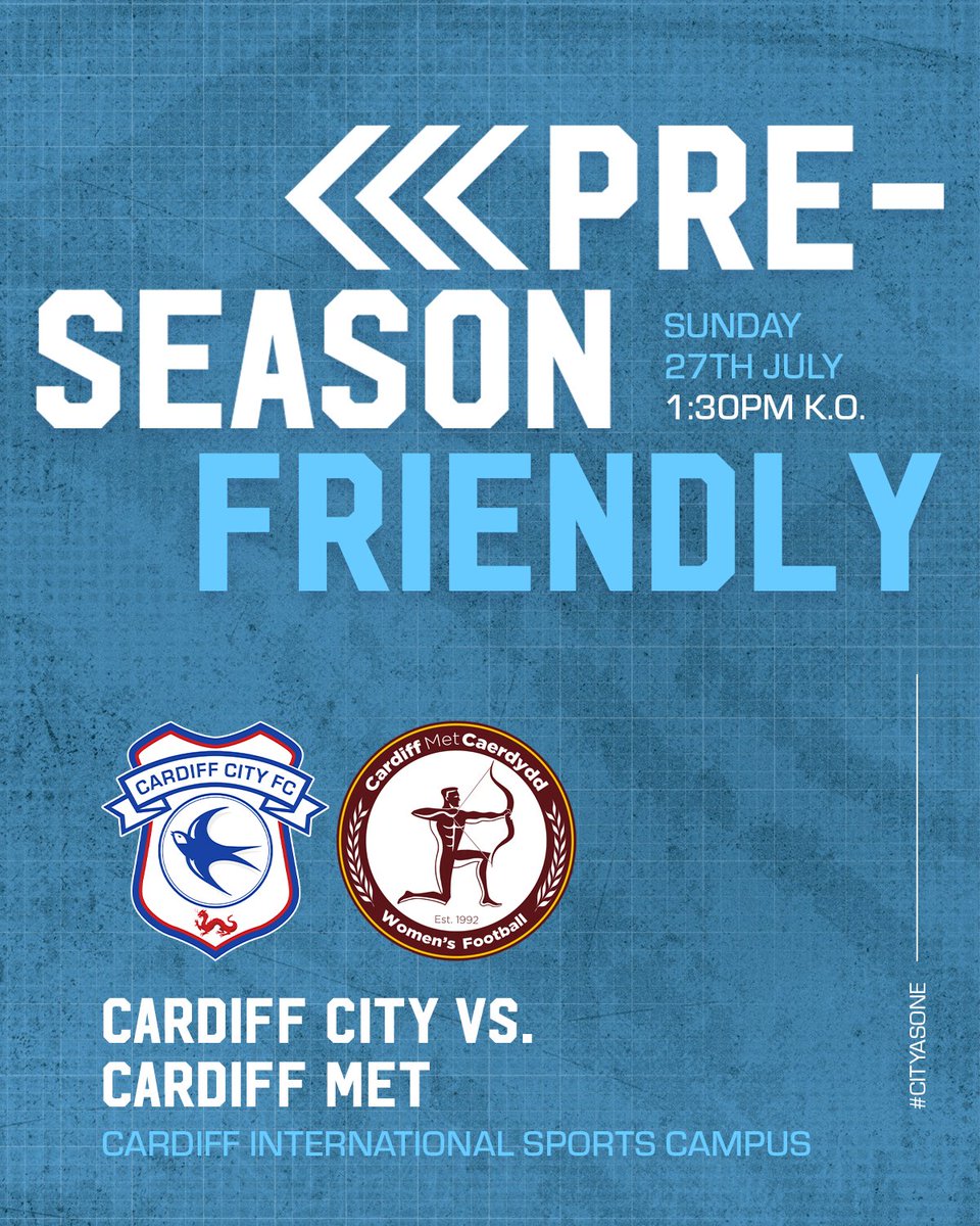 CardiffCityFCW's tweet image. 𝗠𝗔𝗧𝗖𝗛𝗗𝗔𝗬

🆚 Cardiff Met
⏰ 1:30pm KO
📍 Cardiff International Sports Campus

#CityAsOne