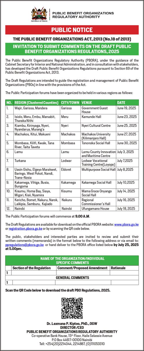 PBO_RA's tweet image. REMINDER: The deadline for handing in written comments, submissions and memoranda on the Draft PBO Regulations, 2025 is 5.00 P.M. TODAY. ^RC #PBORegulations2025