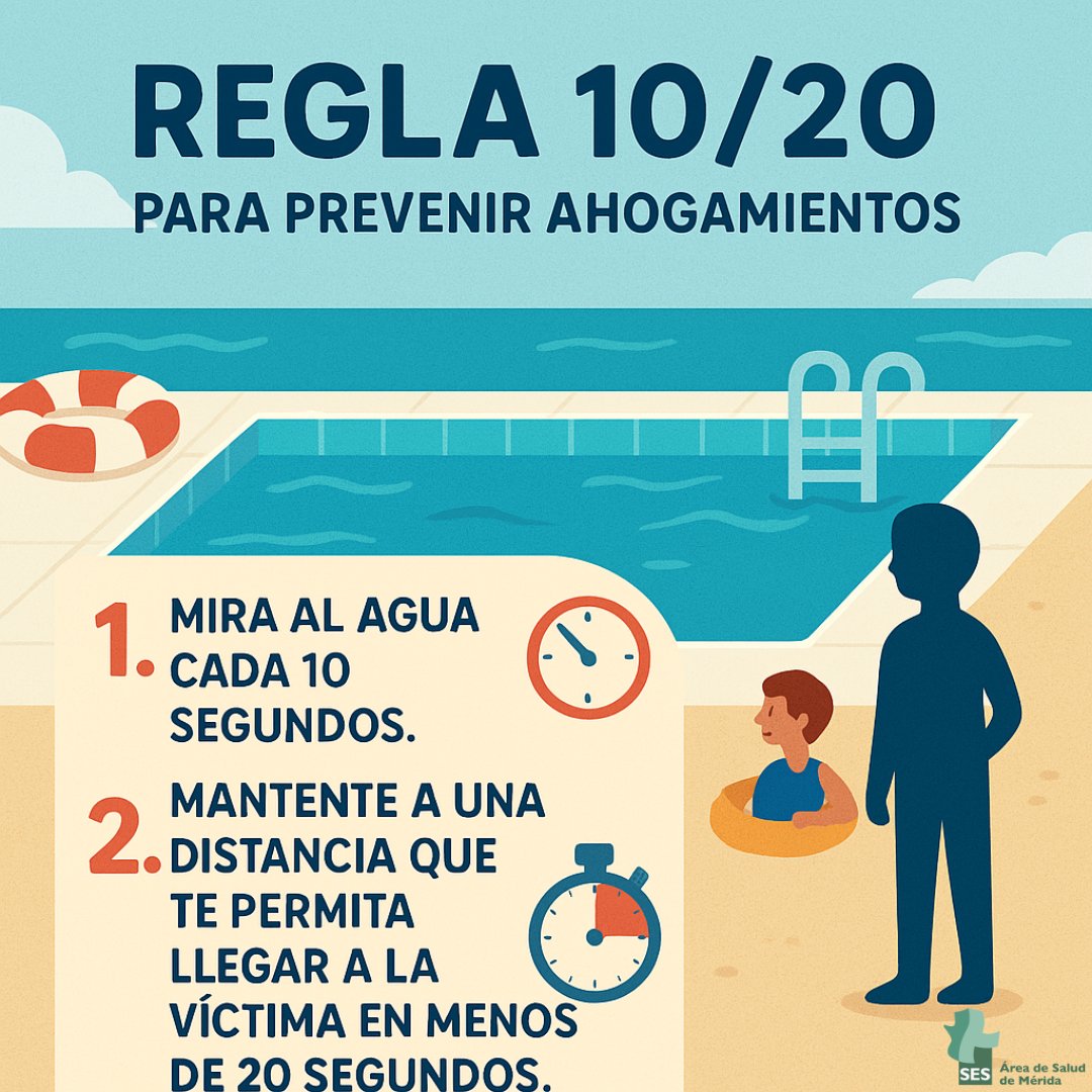 AreaSaludMerida's tweet photo. 🌊 Hoy, 25 de julio, es el Día Mundial de la Prevención de Ahogamientos 🌊

El ahogamiento puede ocurrir en segundos y muchas veces sin hacer ruido. Por eso, hoy queremos recordarte algo muy importante: la prevención salva vidas.

@saludEXT 

#prevencióndeahogamientos #díamundial https://t.co/g2Xy7BOi1S