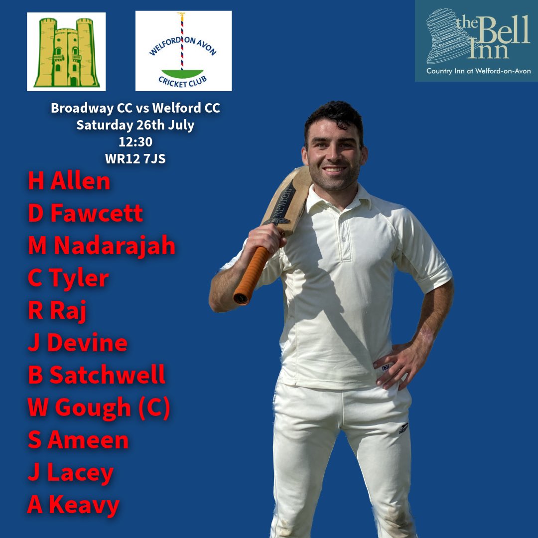 Away trip to 2nd in the table Broadway, the best away day of the year…beautiful ground and Teas will be provided 😍

Fawcett back from the wilderness to continue his bromance with Poddy at the top

🏏