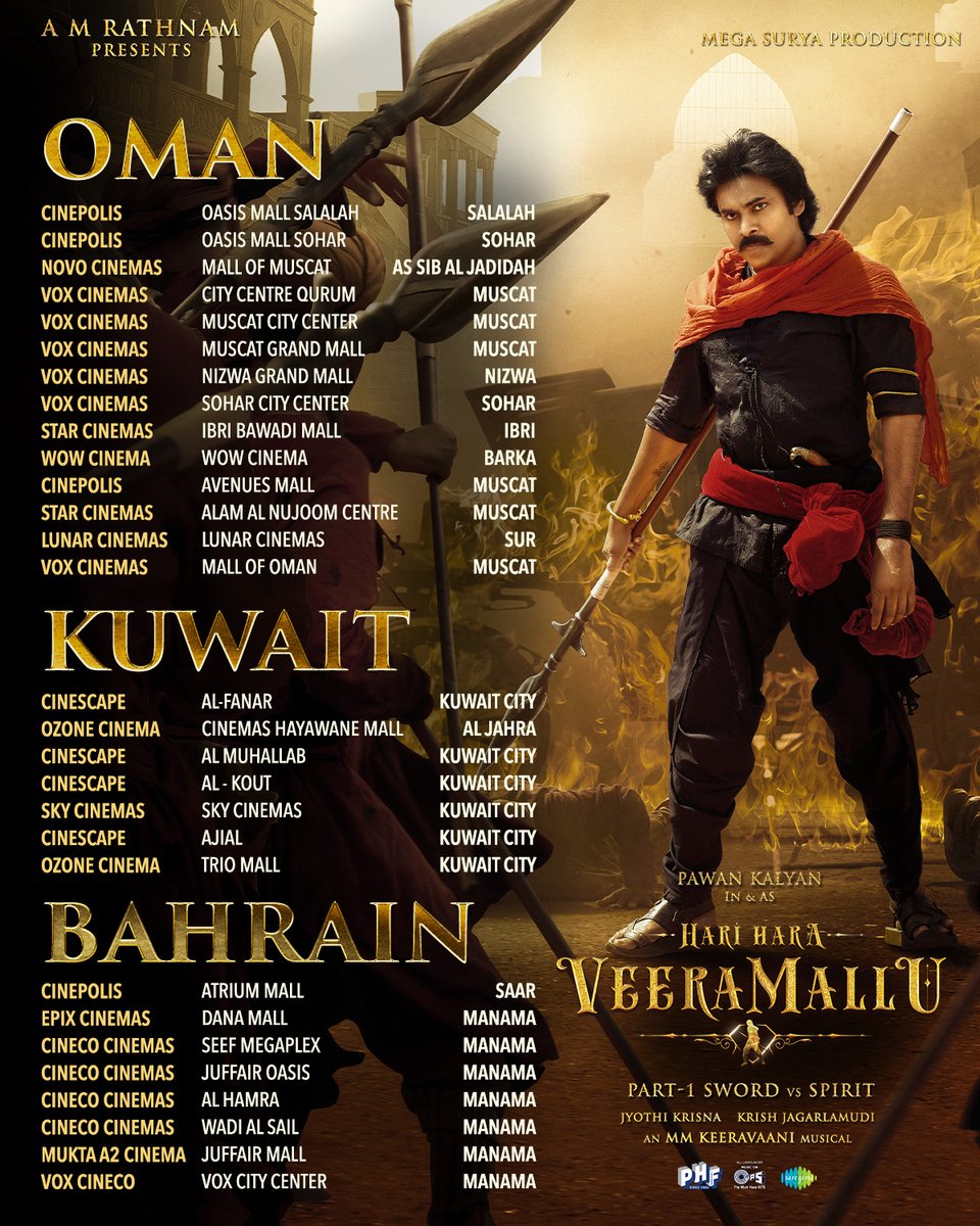 PharsFilm's tweet image. One man. A hundred enemies.
Hari Hara Veera Mallu isn’t just a movie, it’s a full-blown spectacle.
Epic stunts. And power like never before.
Watch in Cinemas now!