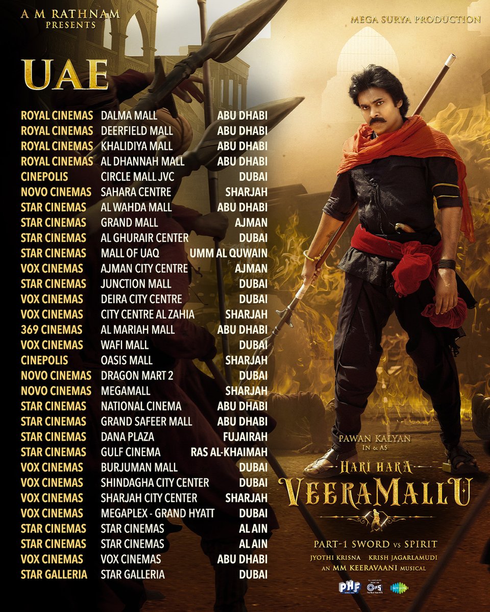 PharsFilm's tweet image. One man. A hundred enemies.
Hari Hara Veera Mallu isn’t just a movie, it’s a full-blown spectacle.
Epic stunts. And power like never before.
Watch in Cinemas now!