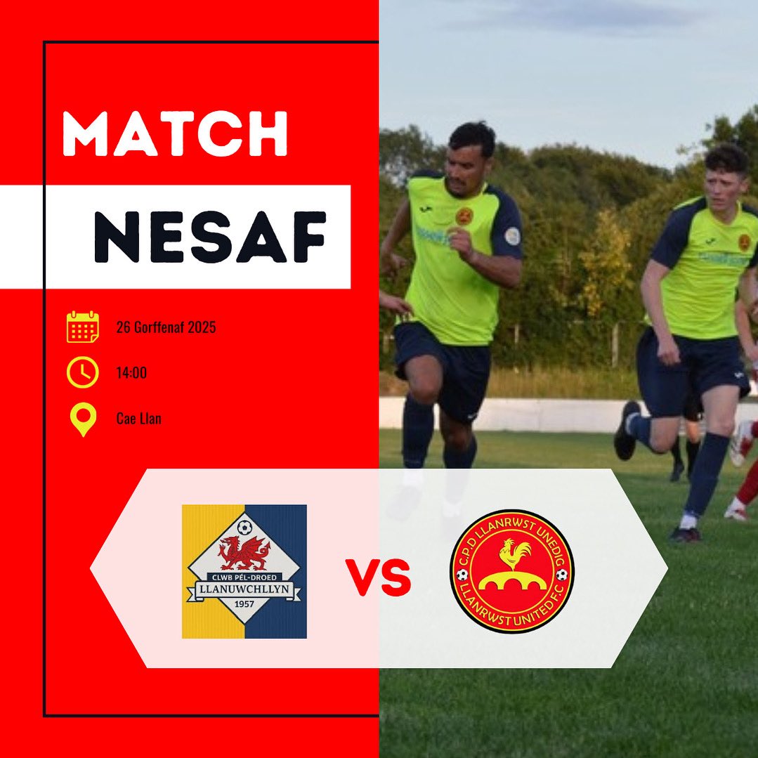 First game of the season tomorrow vs CPD Llanuwchllyn in the JD Welsh Cup. 🔴🐓⚽️ 

Head over and support the lads…