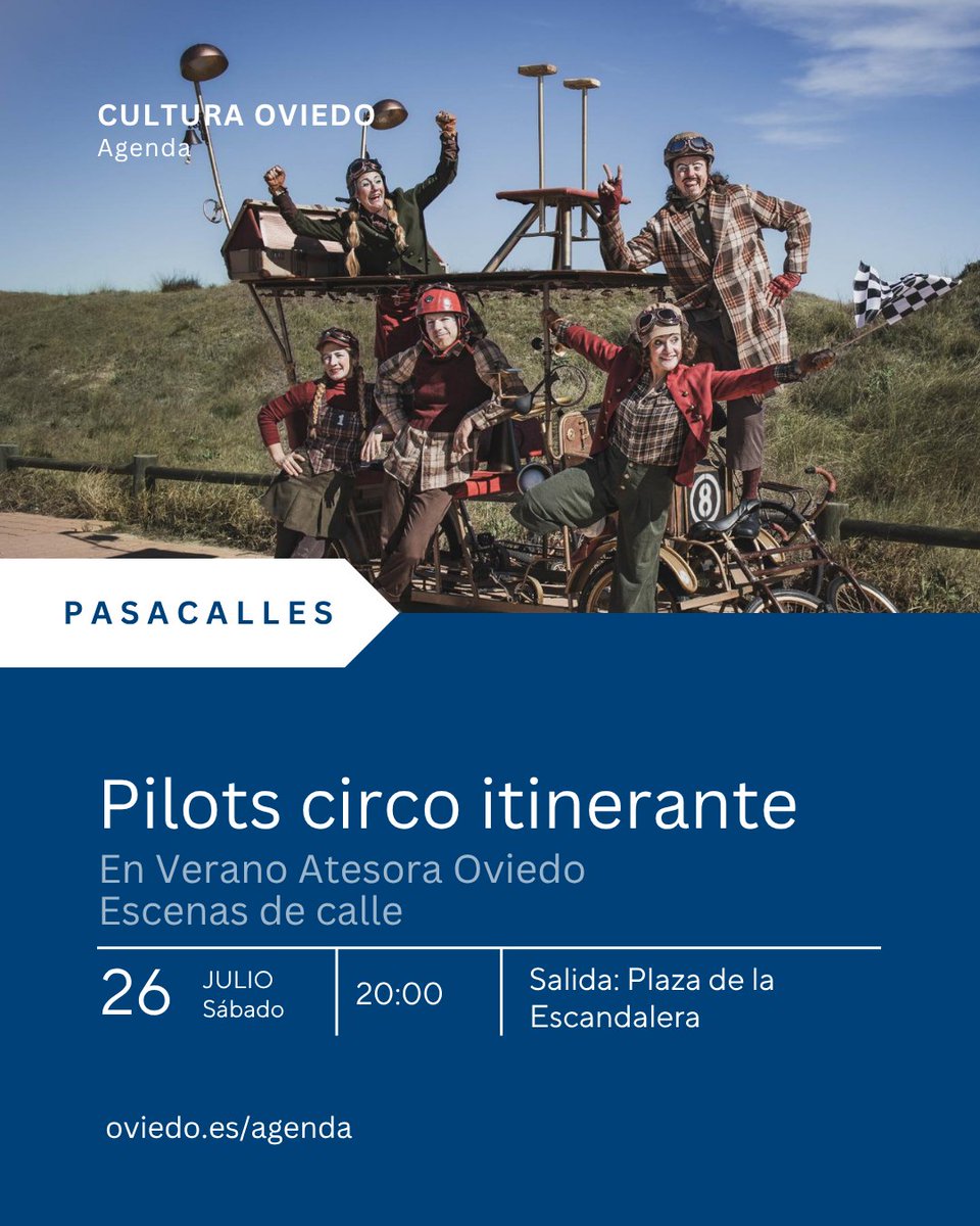 aytoviedo's tweet image. Citas de @culturaoviedo para este fin de semana:
📆SÁBADO/ Espectáculo Pilots circo itinerante
🕜20h 📌Salid Pza Escandalera
📆DOMINGO/ Gala final Estancias Coreográficas
📌Filarmónica 🕜20h
🎟️Entrada libre
oviedo.es/verano2025
#EnVeranoAtesoraOviedo
#Oviedo2031