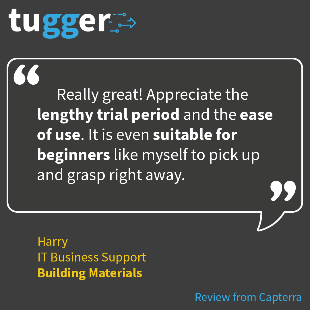 🌟 Feedback Friday Spotlight! 🌟

We're proud to offer a free trial that makes it easy for anyone—beginner or pro—to get started with Tugger. 

Try it yourself: hubs.li/Q03yJ8pt0

#FeedbackFriday #CapterraReview #Tugger

Here’s what one happy user shared on Capterra: