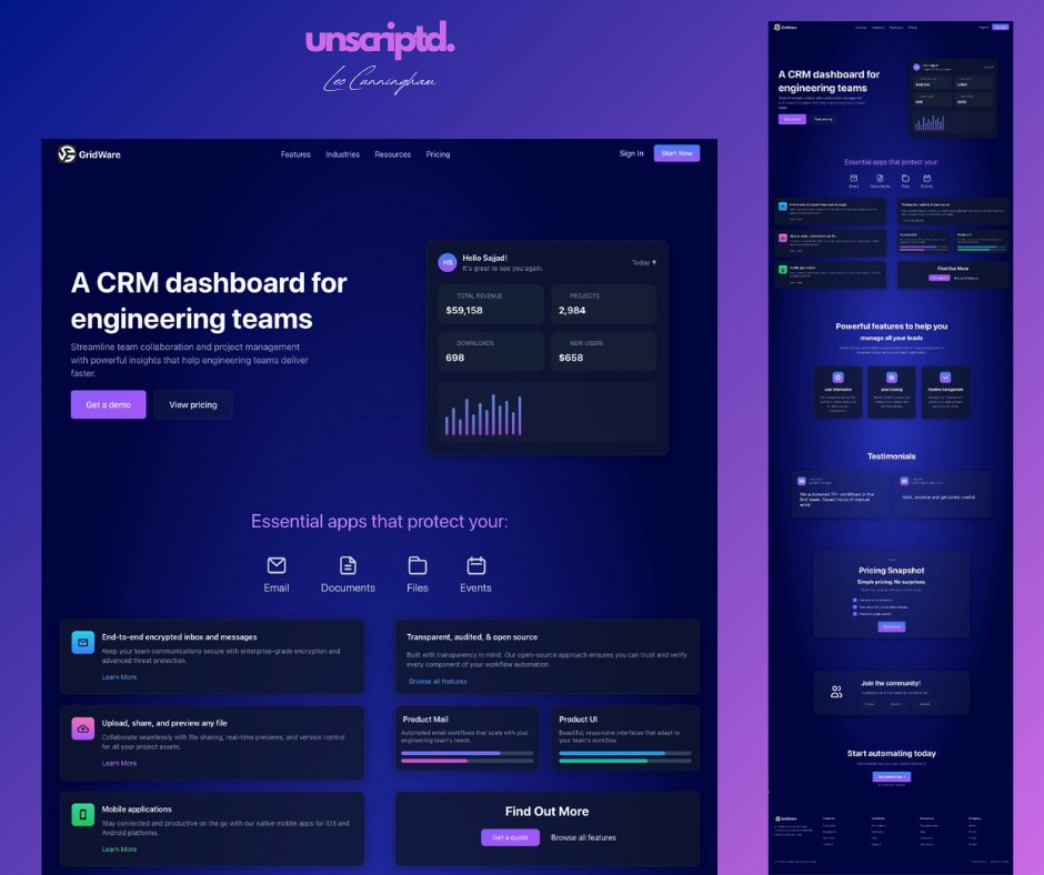 Full landing page built for another tech client 💻 

Let me know your thoughts!