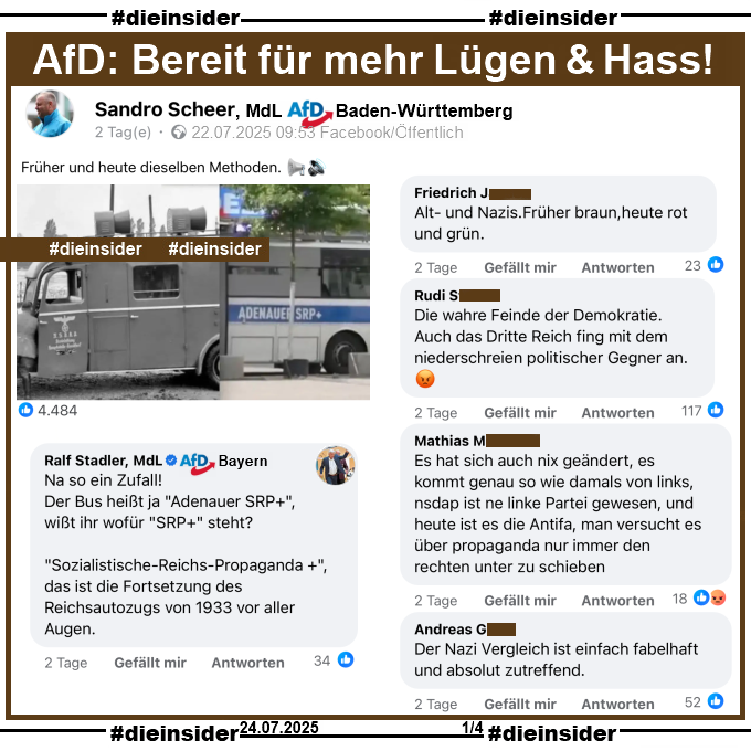 Die_Insider's tweet image. Wenn man bei jeder Gelegenheit hartnäckig versucht, die Geschichte umzuschreiben und die Propaganda bei den #AfD-Anhängern leider wirkt! #AfDVerbot
#LautGegenNazis #NiemalsAfD #BildungHilft
#GemeinsamGegenHass #DieInsider