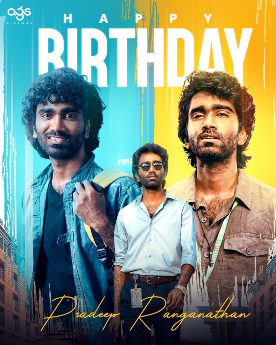 vasutheatre's tweet image. Happy Birthday to one of the most humble, promising actor and a rising star in the industry right now @pradeeponelife As a director, he hit a century with Comali and LoveToday and as an actor, he scored big with Love Today and Dragon. Both the films he directed and acted in have…