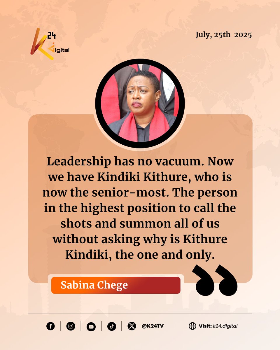 Sabina Chege: We have elders who are seniors that we respect. However, the person who sits at the table where the cake is being divided, a person who can give a voice currently, says, ‘This one, yes; this one, no,’ and is Kithure Kindiki. #K24Siasa