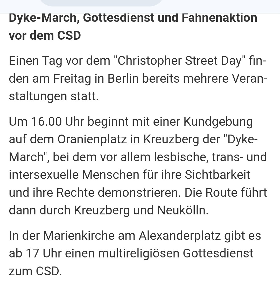 Walttheold2's tweet image. Ich hatte heute Nacht einen skurrilen Traum der ging in etwa so:
„Die queere Pressestelle der Regierung gibt folgende Erklärung zur Vorbereitung des morgigen CSD Freiluft Parteitag bekannt:
-Um 16 Uhr beginnt im Regierungsbezirk Kreuzberg der „Dyke March“, für lesbische,…