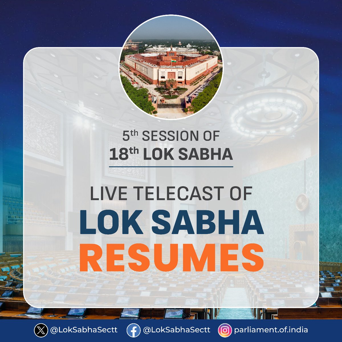 LokSabhaSectt's tweet image. Live Telecast of #LokSabha resumes.
@loksabhaspeaker
@ombirlakota
@sansad_tv
#MonsoonSession
#parliamentsession2025
#MonsoonSession2025
youtu.be/oitmuvq9jo4