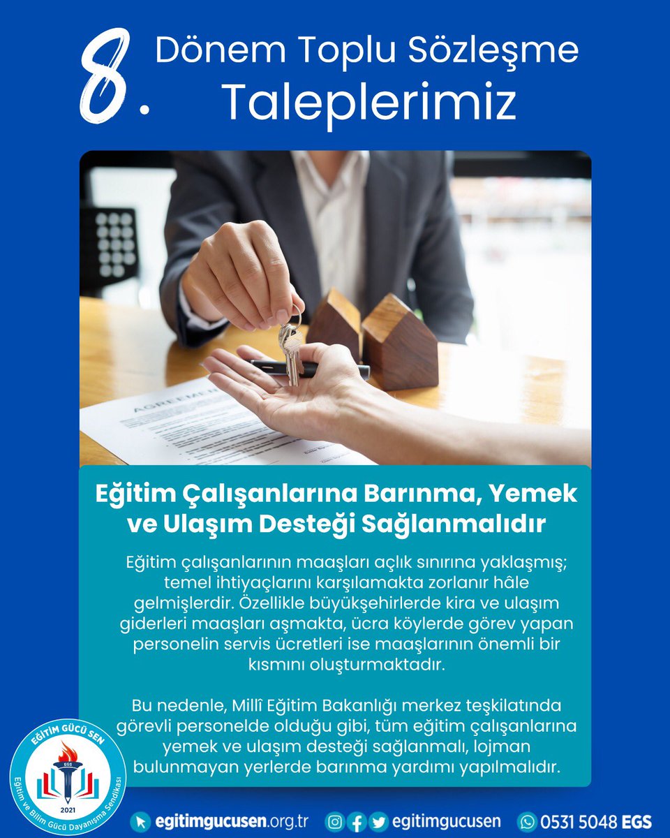 Eğitim çalışanlarının maaşları açlık sınırına yaklaşmış; temel ihtiyaçlarını karşılamakta zorlanır hâle gelmişlerdir. Özellikle büyükşehirlerde kira ve ulaşım giderleri maaşları aşmakta, ücra köylerde görev yapan personelin servis ücretleri ise maaşlarının önemli bir kısmını