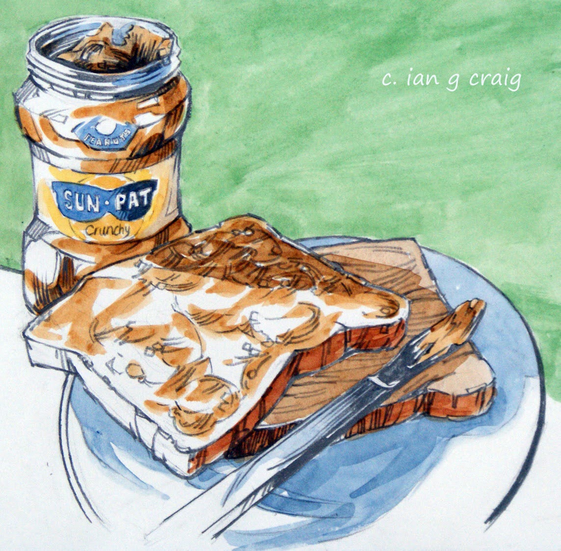 IanGordonCraig's tweet image. #PeanutButter #Toast #Sketchbook #Snacks #Food #Drawing #Breakfast