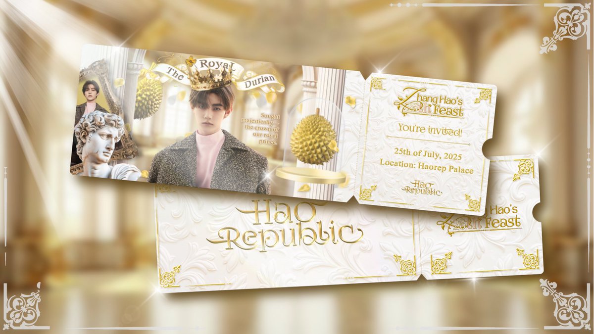 cijwoo's tweet image. ㅤ
—— ‧ ⚜ Spread this but 𝗯𝘂𝗼𝘆𝗮𝗻𝘁 news to palaces, where everyone cheered and raised their toast high. 𝐓𝐡𝐞 𝐑𝐨𝐲𝐚𝐥 𝐃𝐮𝐫𝐢𝐚𝐧: 𝐙𝐡𝐚𝐧𝐠 𝐇𝐚𝐨&apos;𝐬 𝟐𝟔𝐭𝐡 𝐅𝐞𝐚𝐬𝐭 welcomes you! This has been a call by yours truly, Ziyasha Norra. 👑
ㅤ