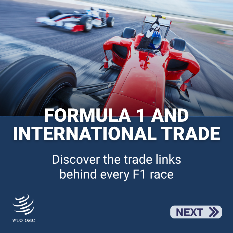 wto's tweet photo. 🏎️ It takes more than speed to win in Formula 1.

It runs on precision, teamwork... and global trade.

Swipe through to see how trade works behind the scenes of every #F1 race.