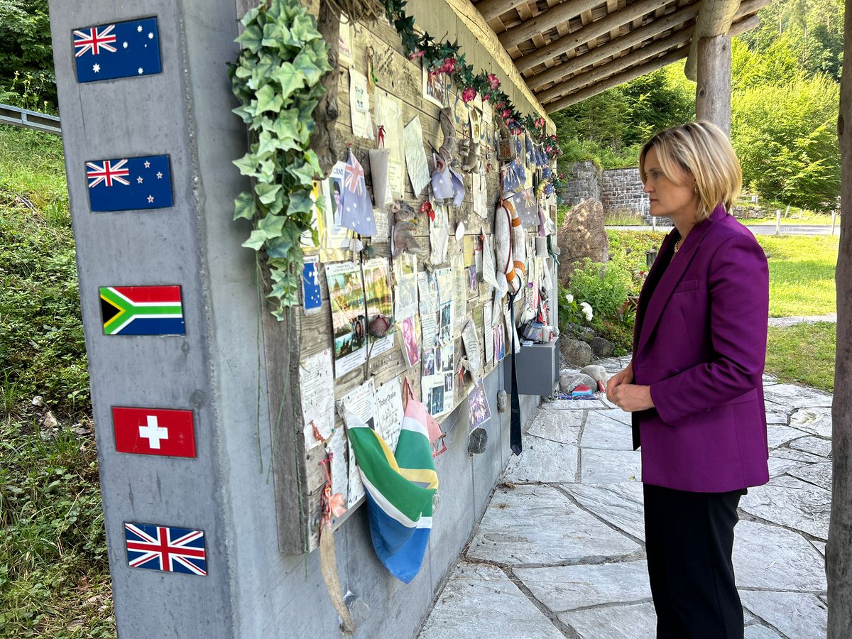 AusAmbCH's tweet image. We remember the 21 people, including 14 Australians, who tragically lost their lives in a canyoning accident in the Saxetenbach Gorge, Wilderswil on 27 July 1999.

A heartfelt thanks to the people of Wilderswil for their care of the memorial site.