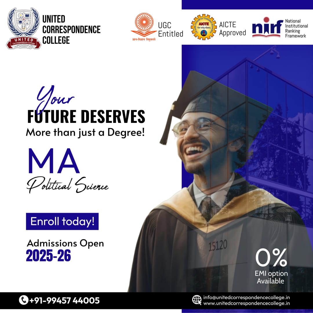 UnitedCorrespo1's tweet image. 🎓 Your Future Deserves More Than Just a Degree!
 
📚 Enroll in MA in Political Science at United Correspondence College

 📧 info@unitedcorrespondencecollege.in
 📞 wa.me/+91-9945744005
 🌐 unitedcorrespondencecollege.in

#MAPoliticalScience #DistanceEducation #UCC #OnlineDegree