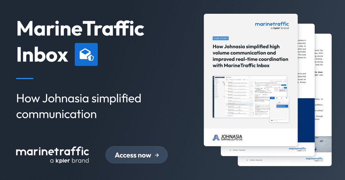MarineTraffic's tweet image. Shipping agencies don’t just send email, they keep vessels moving.

Johnasia manages bunkering, cargo ops, crew changes, and repairs across Asia for over 3,000 ships a year. That means 5,000+ emails a day and no room for missed messages or delays.

Traditional email platforms…