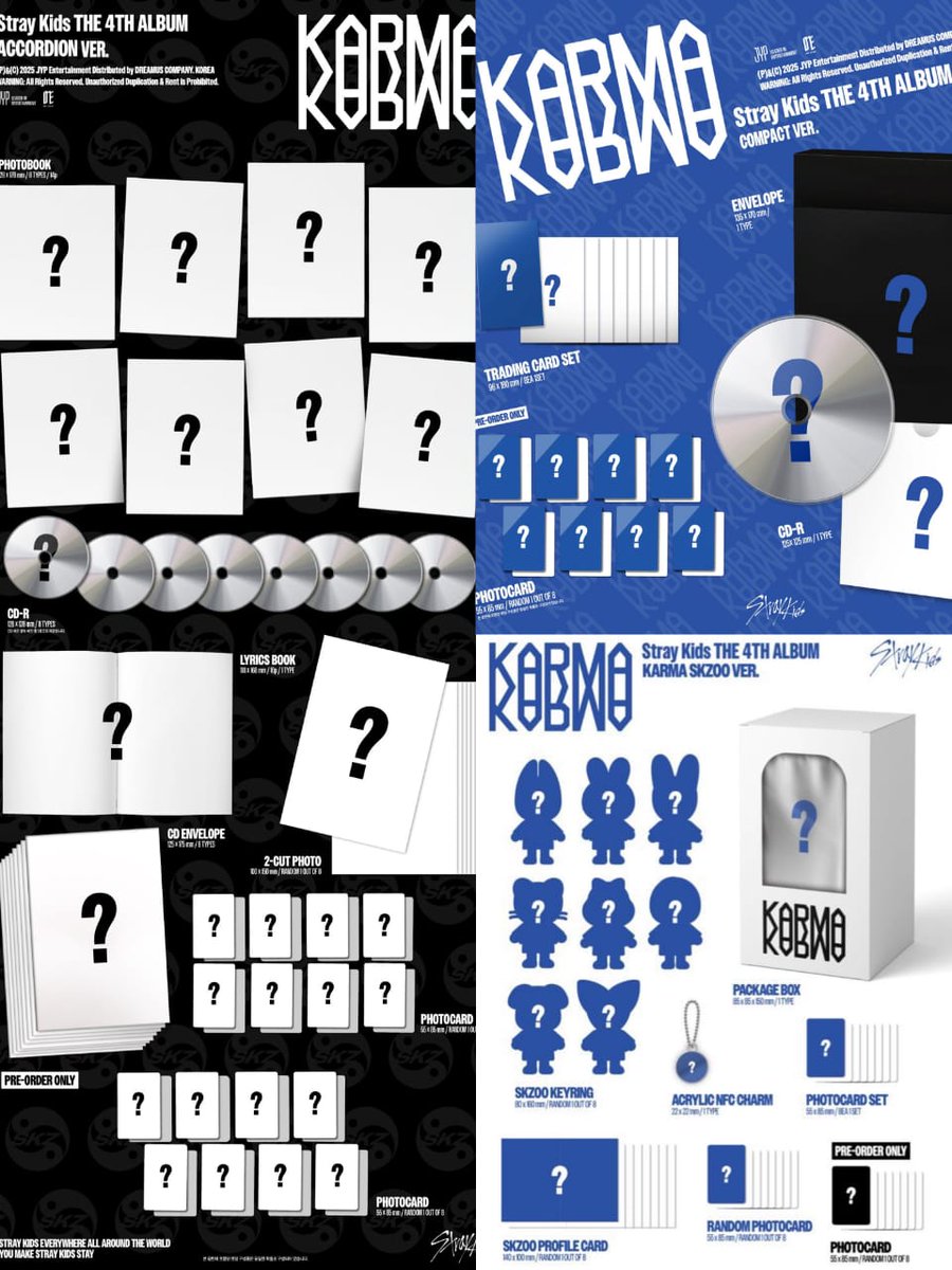 TikaNabila21's tweet photo. #OPENORDER
PO #StrayKids - album #KARMA
- karma (lim)* 340k DP 180k
- standard (ceremony/hooray)** 340k DP 180k
- accordion 200k DP 100k
- compact 182k DP 90k
- skzoo 495k DP 350k
๐Limited ver open web fansshop, muplant, swkr, yes24, aladin, bdm
๐Versi lainnya open All Web KR https://t.co/4SVbBgg13Q