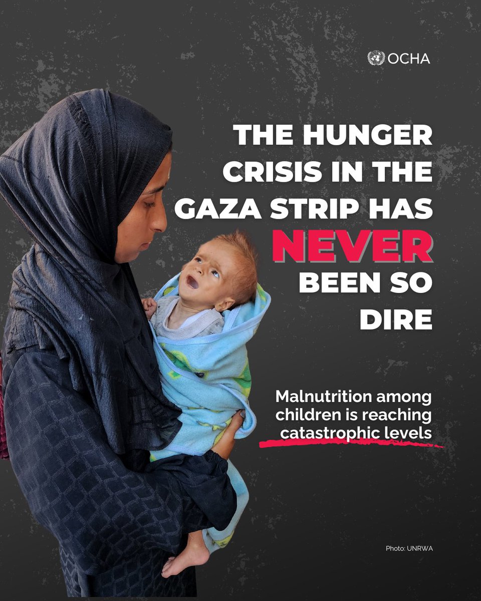 🚨 Starvation is spreading in #Gaza.
 
This is 6 month old Salam.
 
Suffering from severe acute malnutrition, she arrived at a <a href="/UNRWA/">UNRWA</a> clinic for treatment. She died later that evening.
 
Israel must enable safe and unimpeded aid delivery and open all crossings.
 
#OpenUpGaza