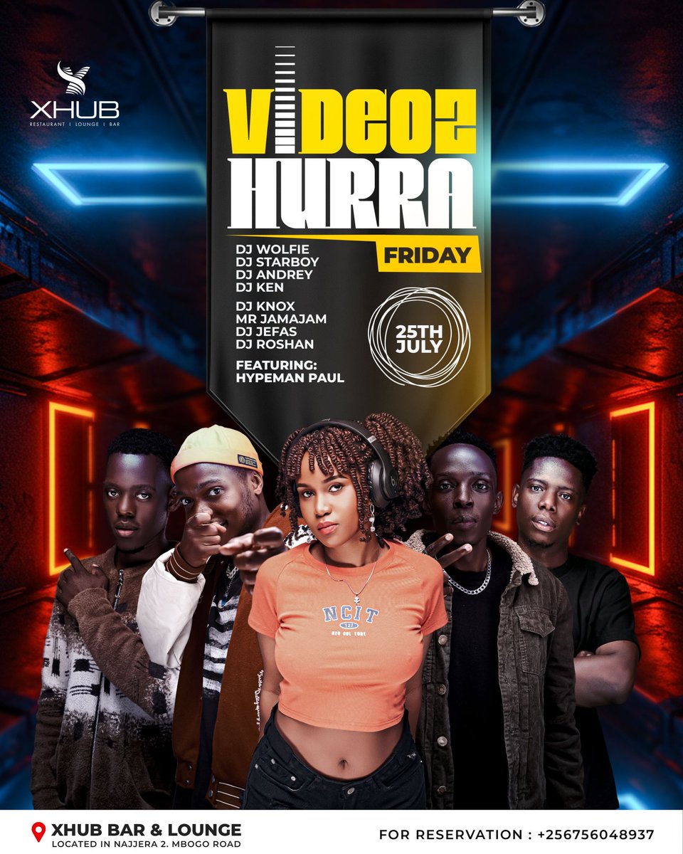 Party legends, This Friday at XHUB Najjera  Videoz Hurra brings the heat with wild vibes, dope visuals, and top DJs. Let loose and live a likkle! Ft <a href="/hypemanpaul/">HypeManPaul 👌🏽</a>