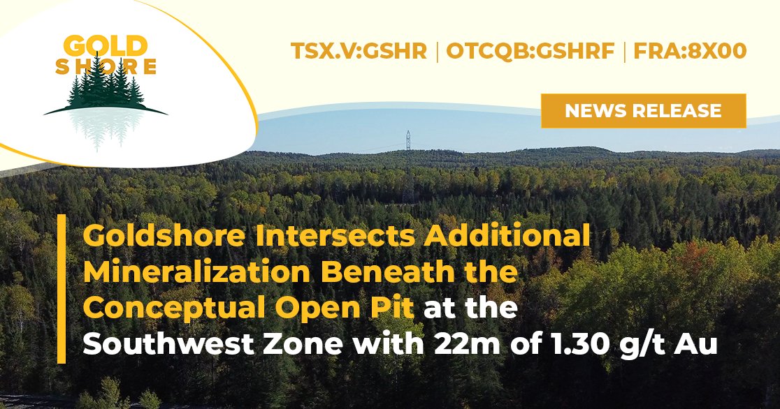 "The new drilling in conjunction with previous intercepts located beneath the conceptual open pit at the Southwest Zone gives us confidence in adding significant additional ounces in a future resource estimate based on the success of the recently completed winter drill program" -