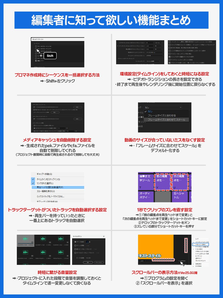 Fanta_fps's tweet image. 編集者に知っておいてほしい機能をまとめたよ