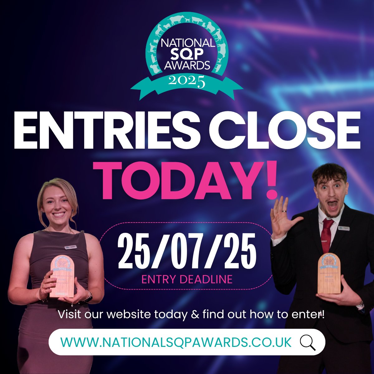 🚨 Last chance! 🚨

Entries for the 2025 National SQP Awards close TODAY!

Don’t miss your moment to be recognised.
Enter now 👉 nationalsqpawards.co.uk