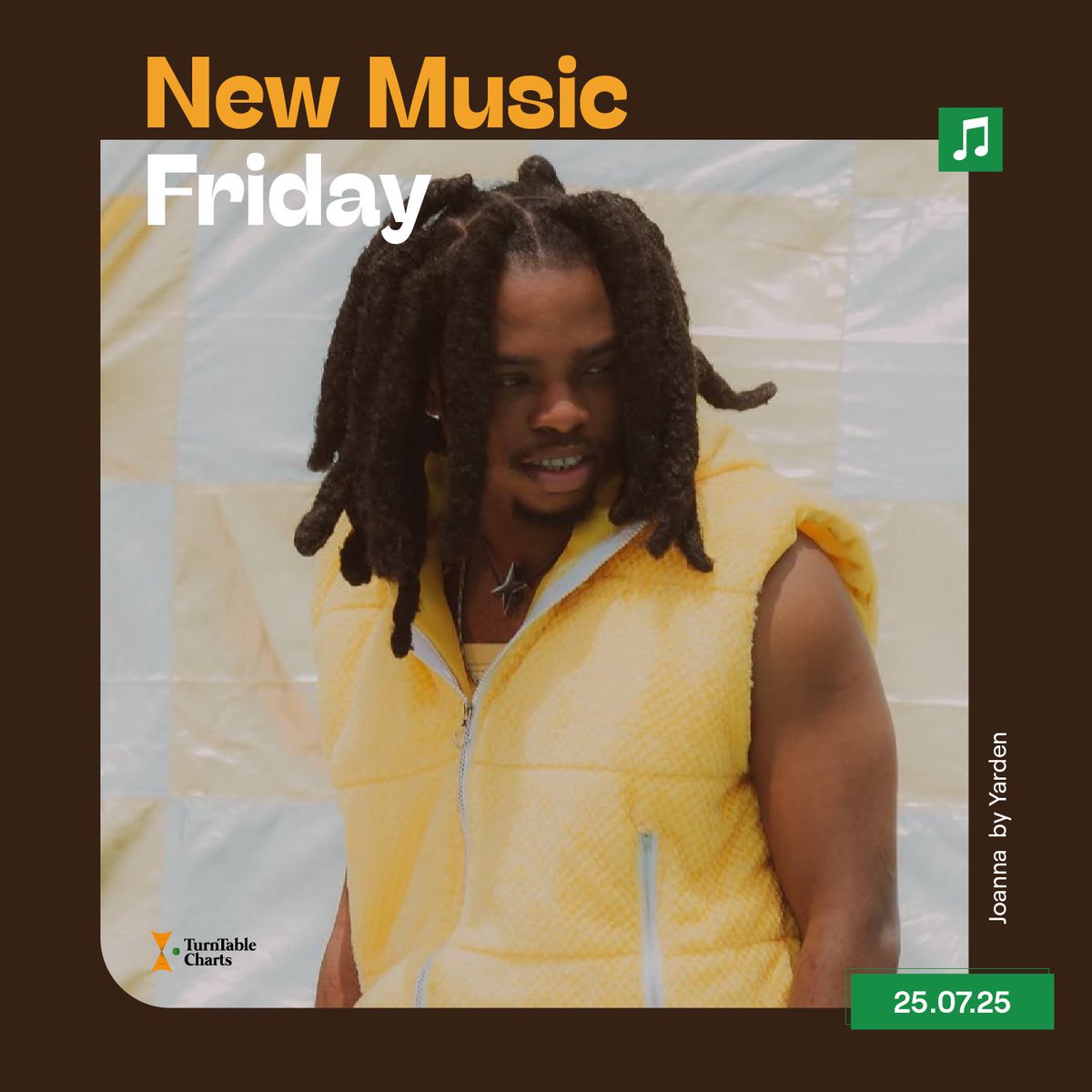 TurntableCharts's tweet image. Listen to latest releases from established and emerging artistes on New Music Friday on TTC
The playlist features music from @thisisyarden, @fireboydml, @asakemusik, @DJ_TUNEZ, @wizkidayo, @Folapondis, @ayrastarr, @Tyllaaaaaaa, @Boyllona_, and more
Listen here…