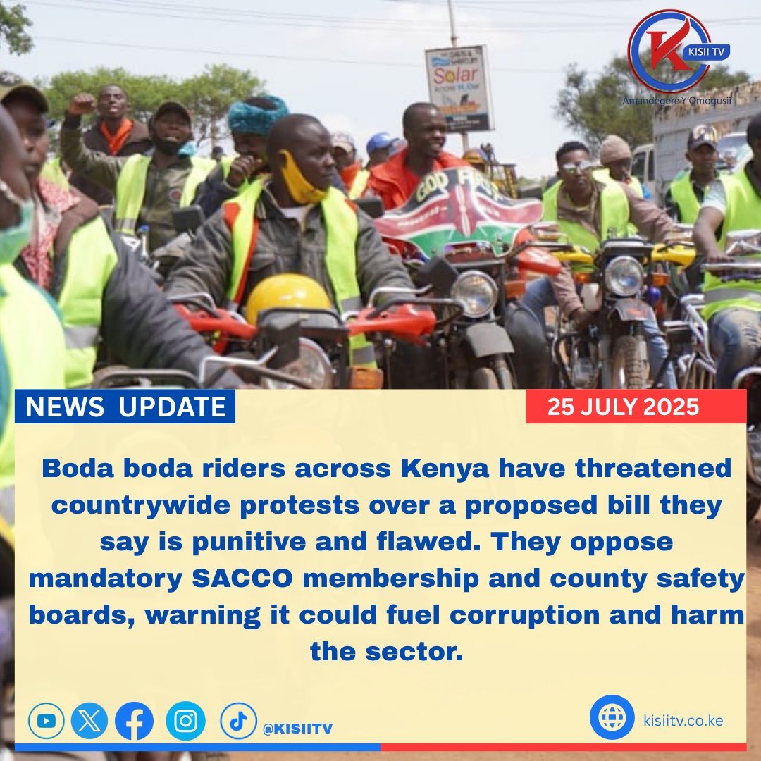 Bodaboda riders across Kenya have threatened to go on protests if the proposed bill of SACCO membership is passed and enacted into law.
#sifuna