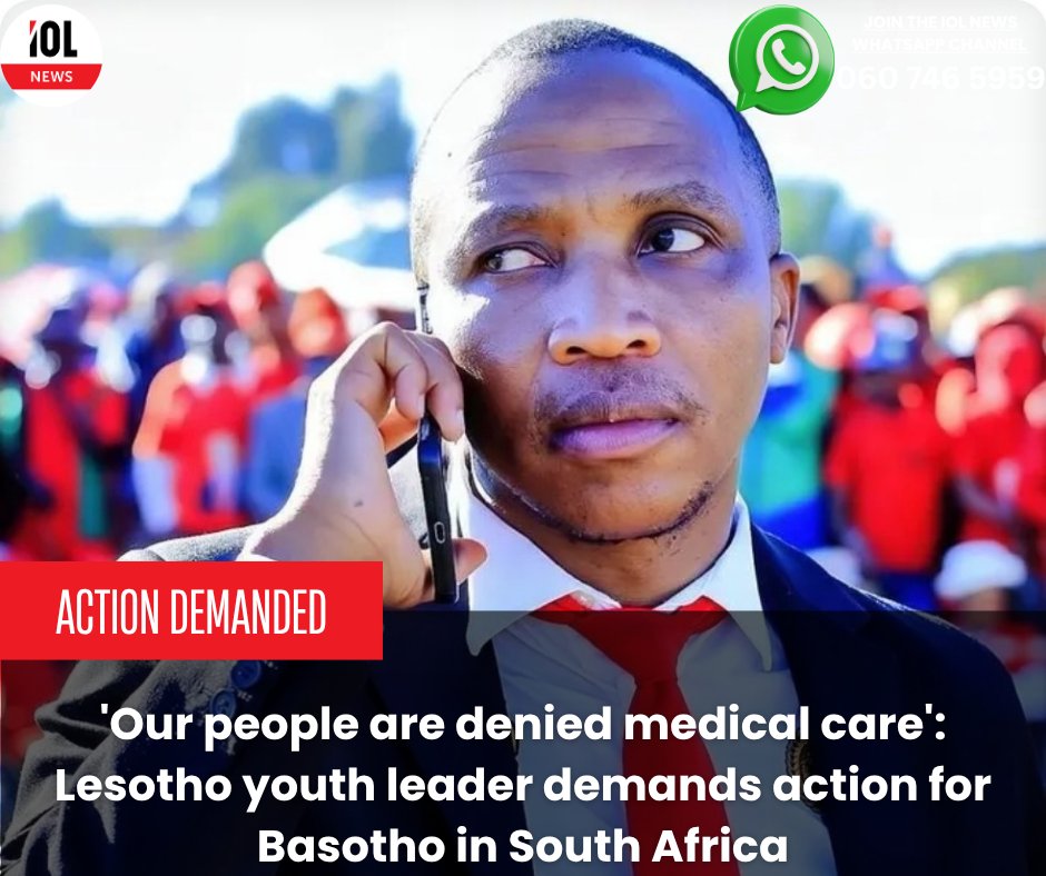 IOL's tweet photo. President of the Democratic Congress Youth League in the Kingdom of Lesotho, Pheello Sehlabaka told IOL that an amicable solution has to be found as Basotho struggle to get medical care in South Africa.
#news #PheelloSehlabaka #amicable #solution #medical #care
Read on https://t.co/0AZAqeNTnN
