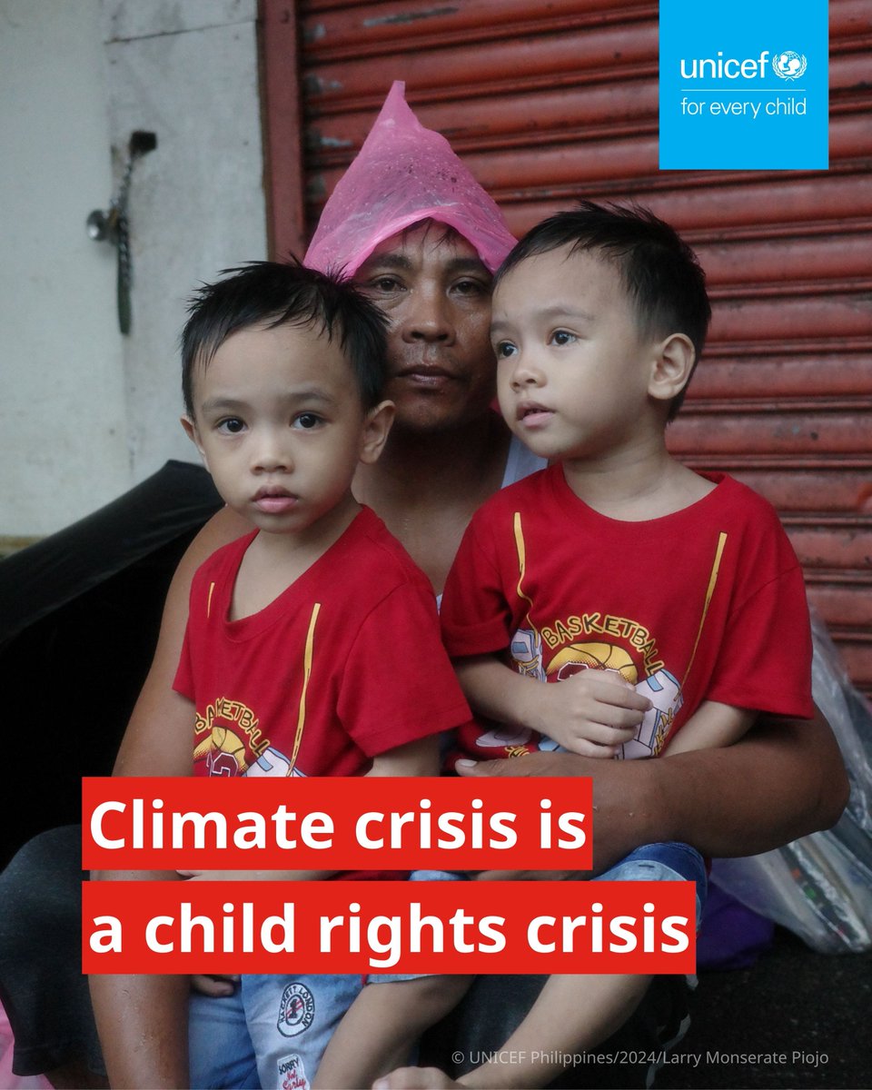 unicefphils's tweet image. The climate crisis is a child rights crisis.

Stronger typhoons and heavier monsoon rains cause massive floods. These events are already affecting children’s health, education, and safety. With the right action now, we can still protect their future.

unicef.org/philippines/st…