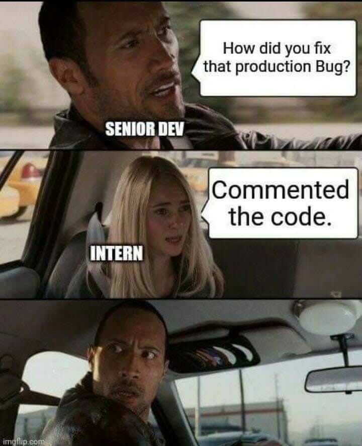 codeacio's tweet image. Commenting the code isn’t quite the same as fixing the bug.

Every joke hides a little truth.

Whether it&apos;s missing tests or lazy naming, Codeac.io catches the hidden mess before it hits production.