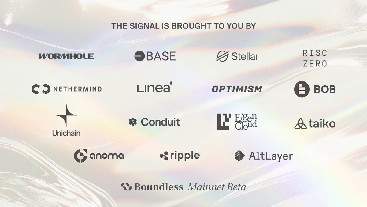 alacheng's tweet image. Boundless @boundless_xyz The signal 上线以来,zk的互操作圈子越来越大。从最初的base,linea等eth生态的L2,已经扩展到开发者平台,rollups工具/平台 altlayer,Alchemy,以及意图L1…
