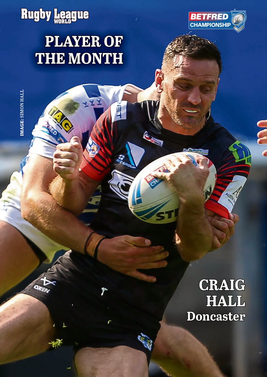 Doncaster_RLFC's tweet image. 🏆 We are delighted to announce that Dons full back Craig Hall has picked up @rlworld's Betfred Championship player of the month for July!
Quite the week for our number one! 🤩
Congratulations, Hally! 👏
🔵 #COYD 🟠