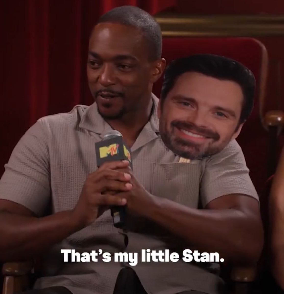 theradrady's tweet image. The love between Anthony Mackie and Sebastian Stan is on another level!