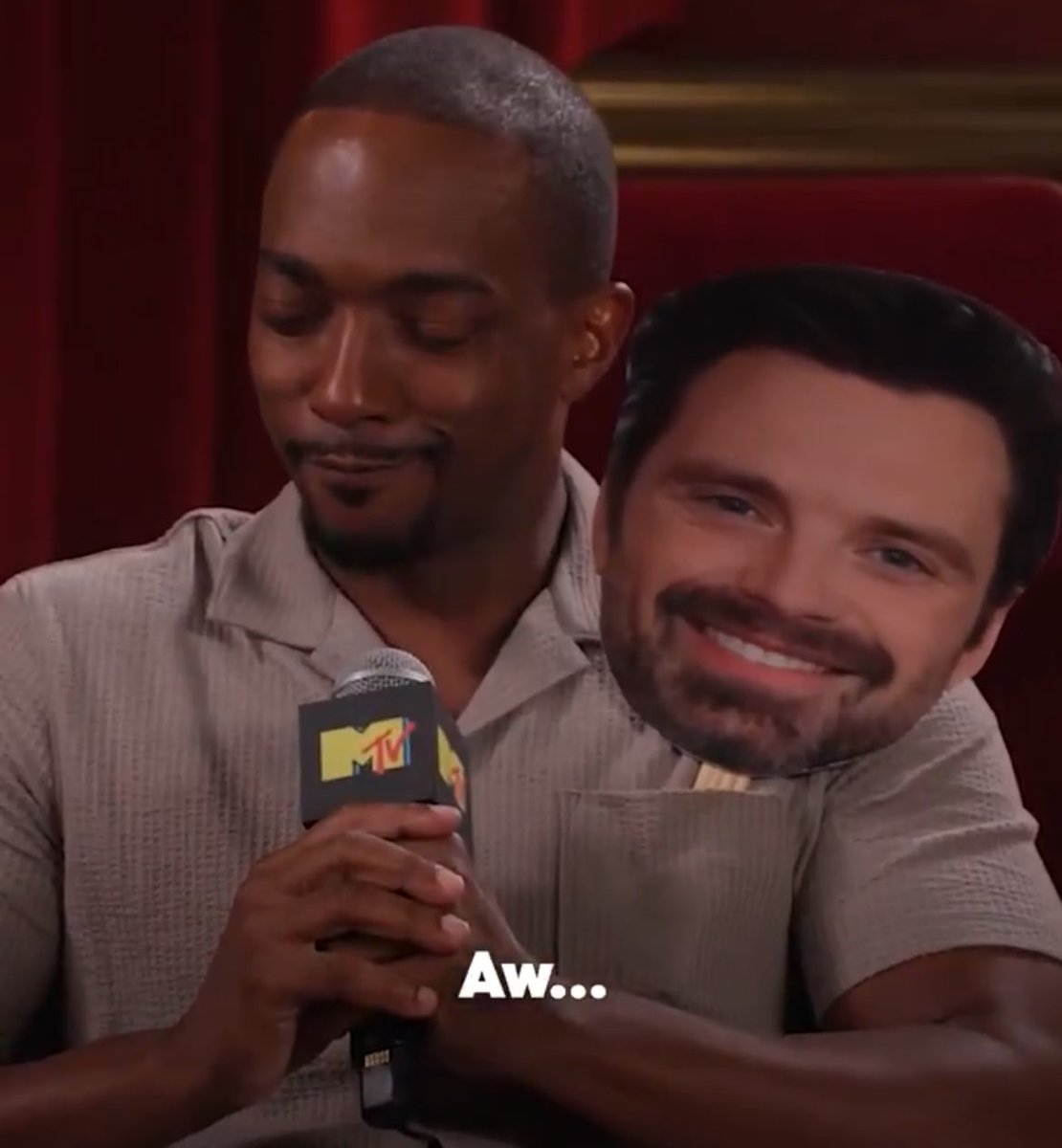 theradrady's tweet image. The love between Anthony Mackie and Sebastian Stan is on another level!